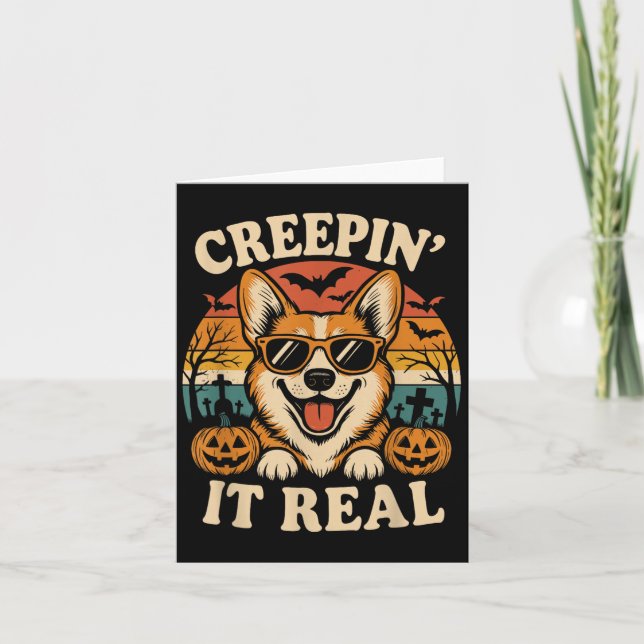 Carte Soky Cute Creen' It Real Funny Chien Halloween Gra (Devant)