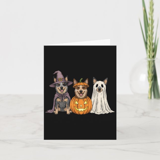 Carte Soky Ghost Blue Heeler Pumpkin Halloween Dog Lover (Devant)