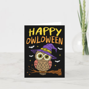 Carte Soky Owl Happy Owloween Witch Funny Halloween Bird