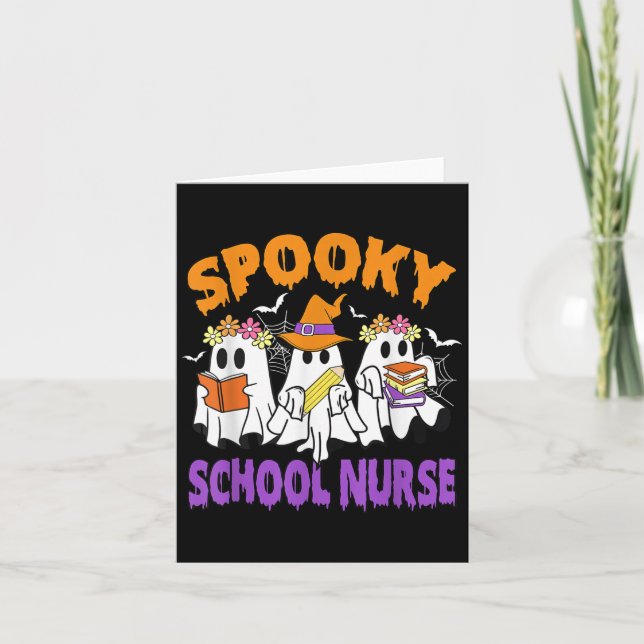Carte Soky School Nurse Funny Ghost Halloween (Devant)