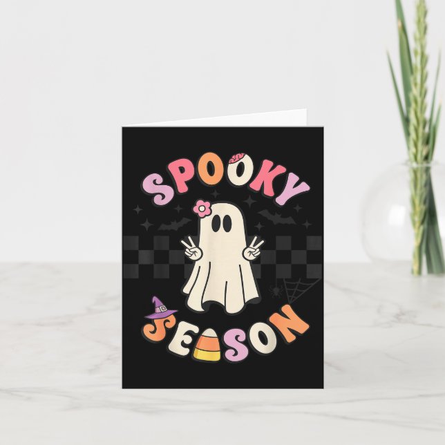 Carte Soky Season Retro Happy Halloween Ghost Women Todd (Devant)