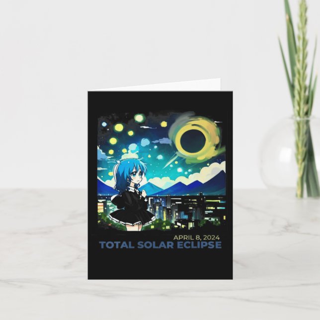 Carte Solar Eclipse 2024 Anime Style Art (Devant)