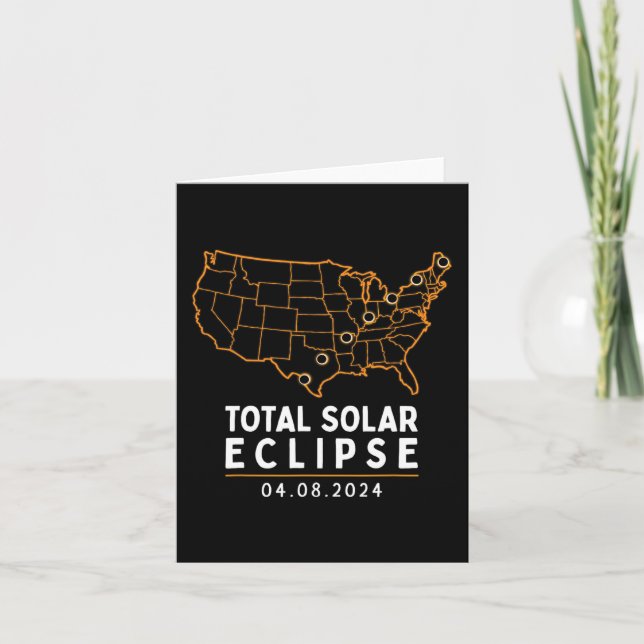 Carte Solar Eclipse 2024 Party America Totalité Total Us (Devant)