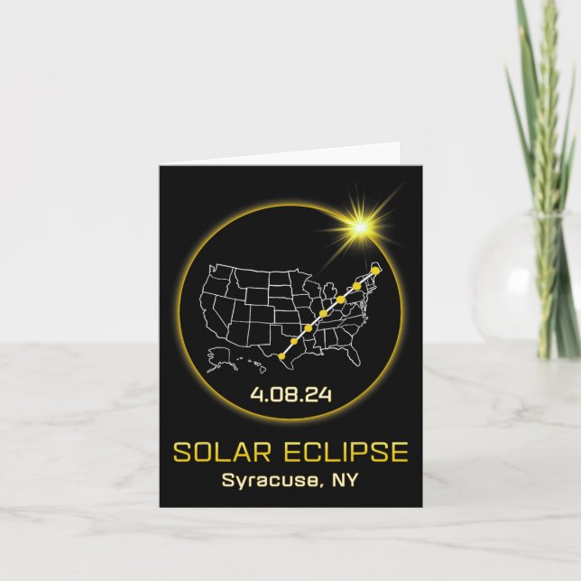 Carte Solar Eclipse 2024 Syracuse Ny New York Totalité E (Devant)