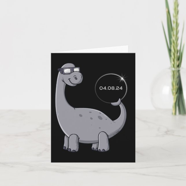 Carte Solar Eclipse Dino 04.08.2024 Fun Toddler Boys Gir (Devant)