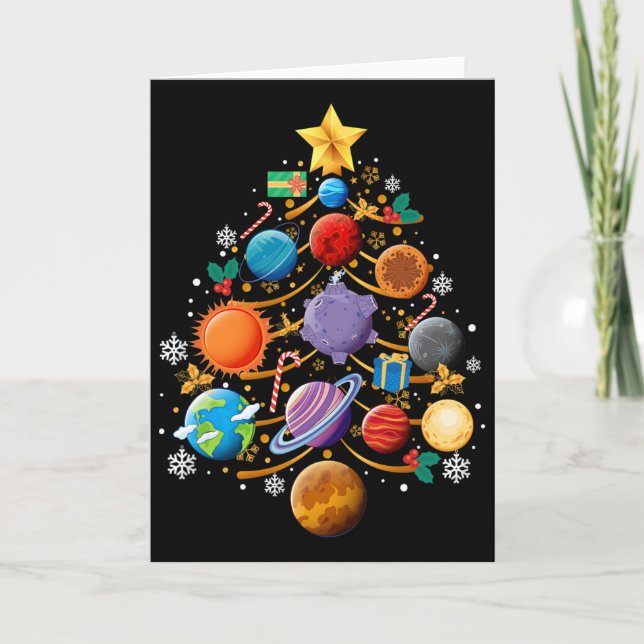 Carte Solar System Planets Christmas Tree Astronomy Xmas (Devant)