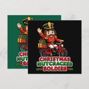 Carte Soldat Casse-Noisette de Noël à Vélo