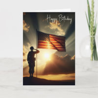 Soldat Saluant Le Drapeau Américain Pour Anniversa