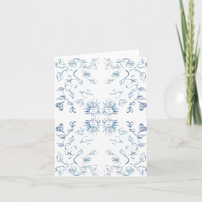 Carte Soleil Et Fleurs (Devant)