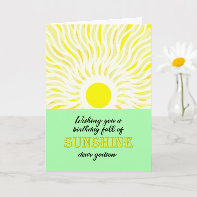 Carte Soleil Lumineux Godson Anniversaire (Petite plante)