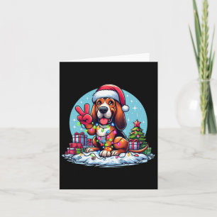 Carte Soleil Mains Sanglante Feux de Noël Chien Femme