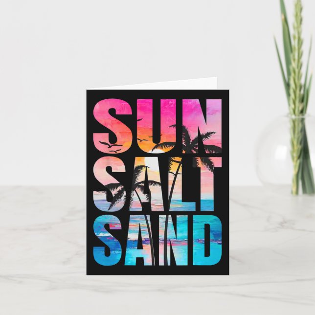 Carte Soleil Sel Sable Vacances d'été Plage d'Hawaii Drô (Devant)