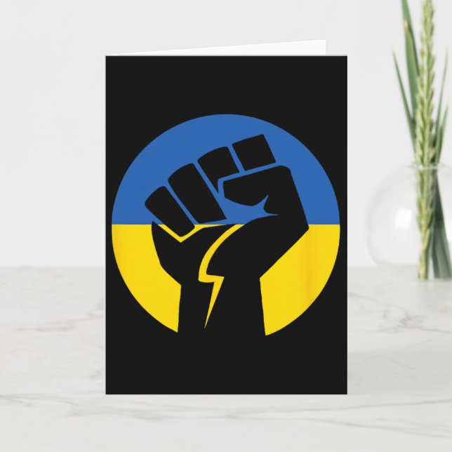 Carte Solidarité unie avec l'Ukraine appelée poing  (Devant)