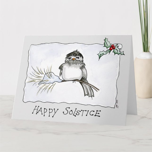Carte Solstice Chickadee (Devant)