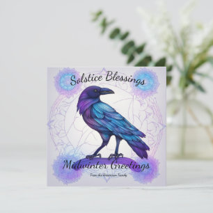 Carte Solstice Crow Serenade Personnalisé Midwinter Flat