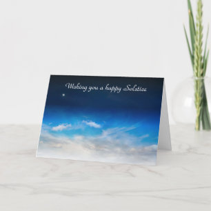 Carte Solstice d'été Bénédiction avec ciel bleu et lune