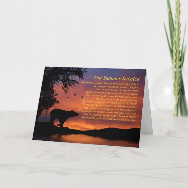 Carte Solstice d'été Bénédiction avec l'ours et les oise (Devant)