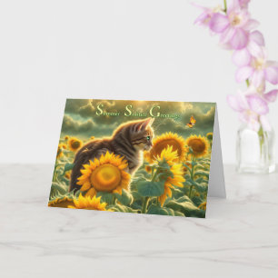 Carte Solstice d'été Litha Veille de la Saint-Jean Chat 
