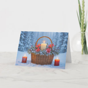 Carte Solstice d'hiver avec bougies Nature Joli