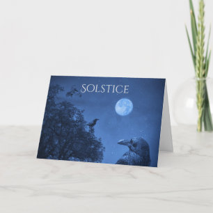 Carte Solstice d'hiver Ravins et ciel de nuit Pagan