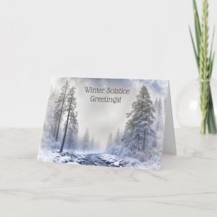 Carte Solstice d'hiver Yule Belle nature neige