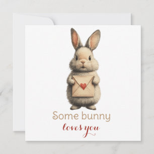Carte Some Bunny Loves You avec Lettre d'amour