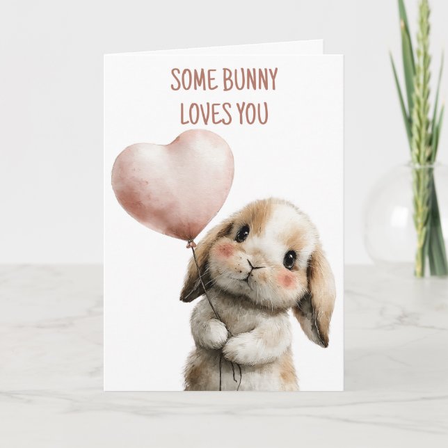Carte Some Bunny Loves You with Heart Balloon (Devant)