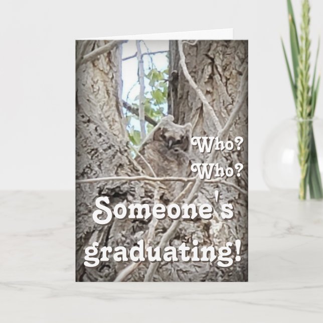 Carte Someone's Graduating Who Who Owlet in Tree  (Devant)