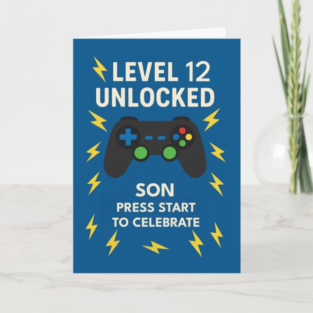 Carte Son 12e Anniversaire Game Controller Age 12 ans dé (Devant)