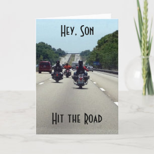 CARTE ***SON** A FRAPPÉ LA ROUTE=MOTORCYCLE ANNIVERSAIRE