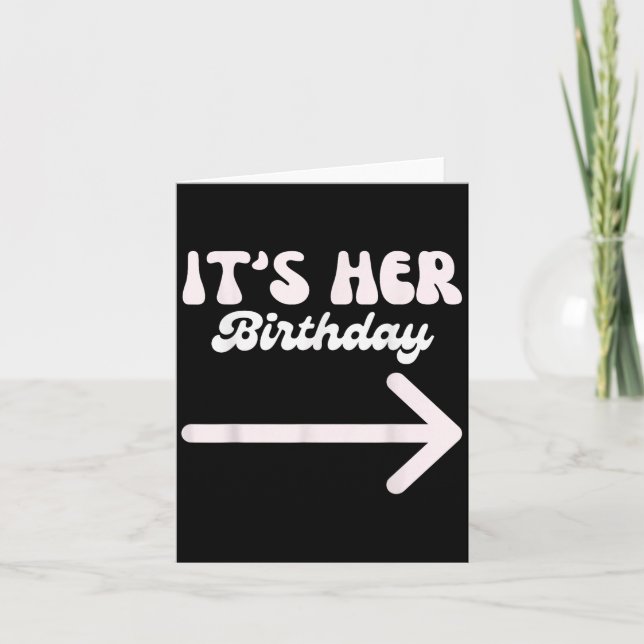 Carte Son Anniversaire (flèche pointant) Amusant Humour  (Devant)