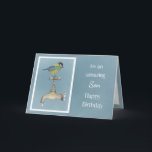 Carte Son birthday card<br><div class="desc">A lovely watercolour bird birthday card for Son. Great for a bird or wildlife lover</div>