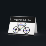 Carte Son Birthday Motivational Bike Bicycle Cycling<br><div class="desc">Motivational Bike words Birthday card card for the son who loves ,  Bicycle,  Cycling,  Sport,  Hobby</div>