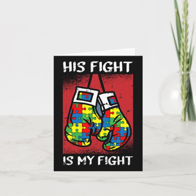 Carte Son Combat Est Mon Boxe De Boxe De Sensibilisation (Devant)