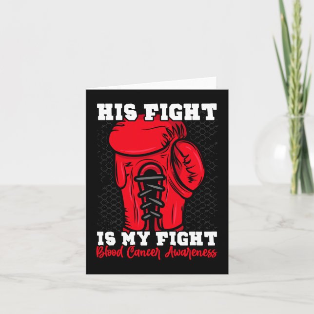 Carte Son Combat Est Mon Combat. Boxer Cancer du Sang A (Devant)