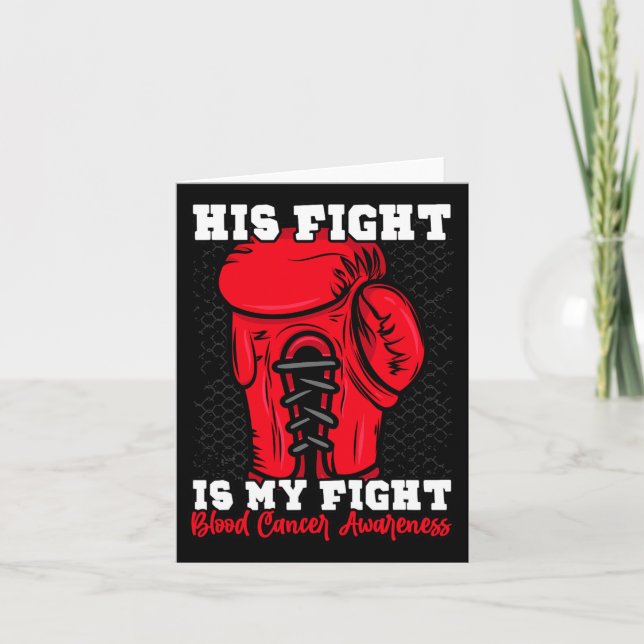 Carte Son Combat Est Mon Combat. Boxer Cancer du Sang A (Devant)