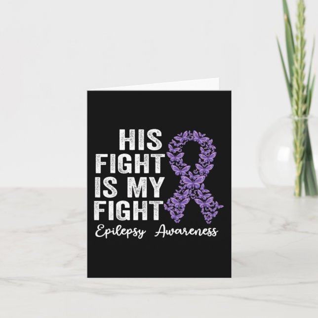 Carte Son combat est mon combat Epilepsy guerrier épilep (Devant)