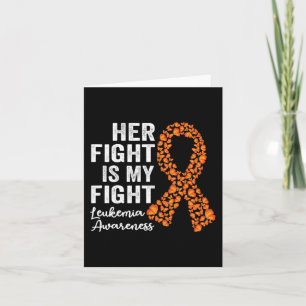 Carte Son combat est mon combat orange soutien Leukemia