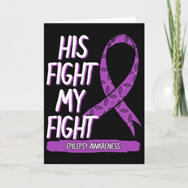 Carte Son combat est mon combat Ruban Violet Epilepsie C (Devant)