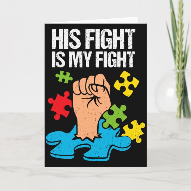 Carte Son combat est mon combat Sensibilisation à l'auti (Devant)