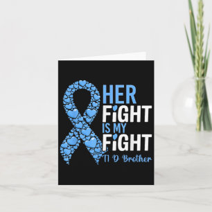 Carte Son combat est mon combat T1d Frère Diabète de typ