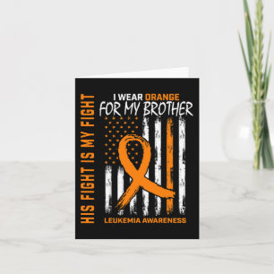 Carte Son combat porte Orange Brother Leukemia Cancer Aw