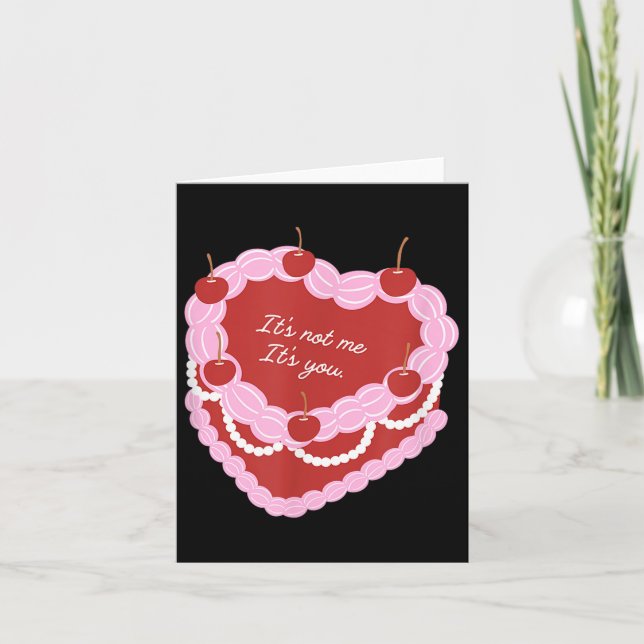 Carte Son gâteau de coeur C'est toi pas moi  (Devant)