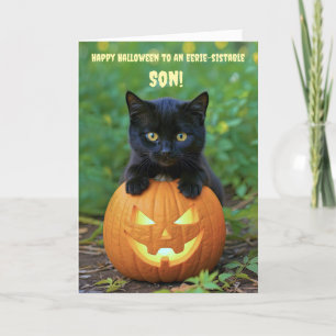 Carte Son Joyeux Halloween Cute Chat Noir Kitten