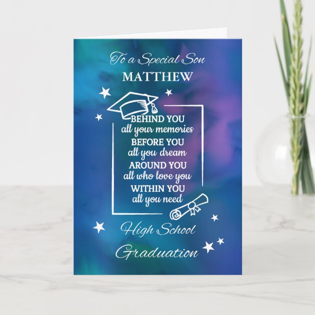 Carte Son personnalise le devis de fin d'études secondai (Devant)