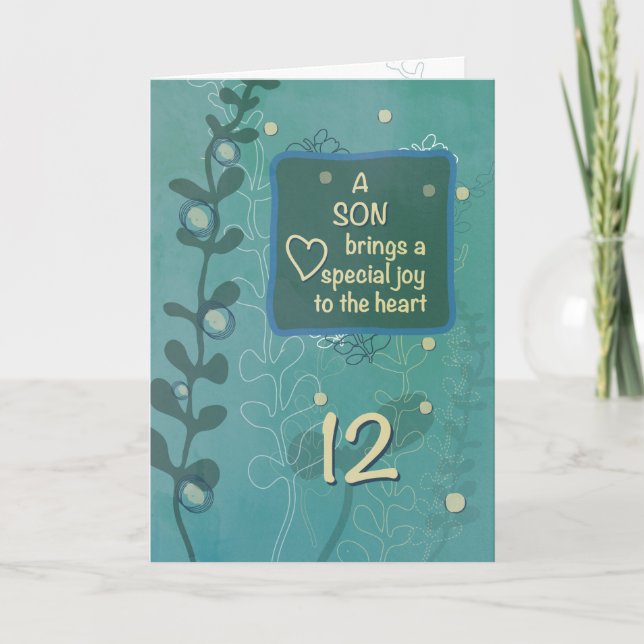 Carte Son Religieux 12ème anniversaire Green Hand Look (Devant)