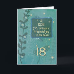 Carte Son Religieux 18ème anniversaire Green Hand Look<br><div class="desc">Partagez votre amour et votre reconnaissance pour votre fils,  alors qu'il célèbre son 18e anniversaire. Donnez-lui cette carte qui apporte un message de bénédictions et un grand amour.</div>