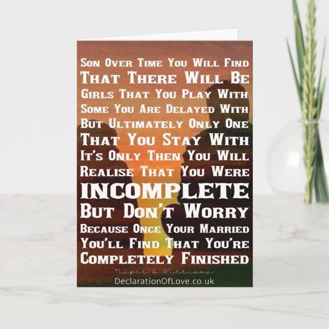 Carte Son voici un conseil paternel (Devant)