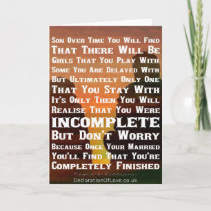 Carte Son voici un conseil paternel