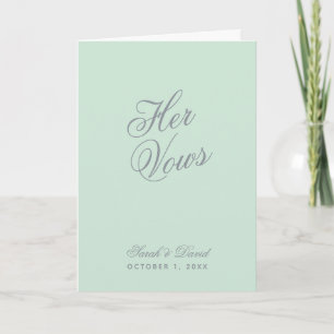 Carte Son Vows Mint Green Simple Vow Book Mariage